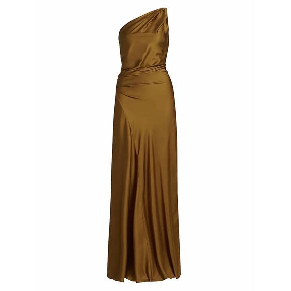 NEW A.L.C. aster asymmetric draped gown in aged bronze - Picture 4 of 4